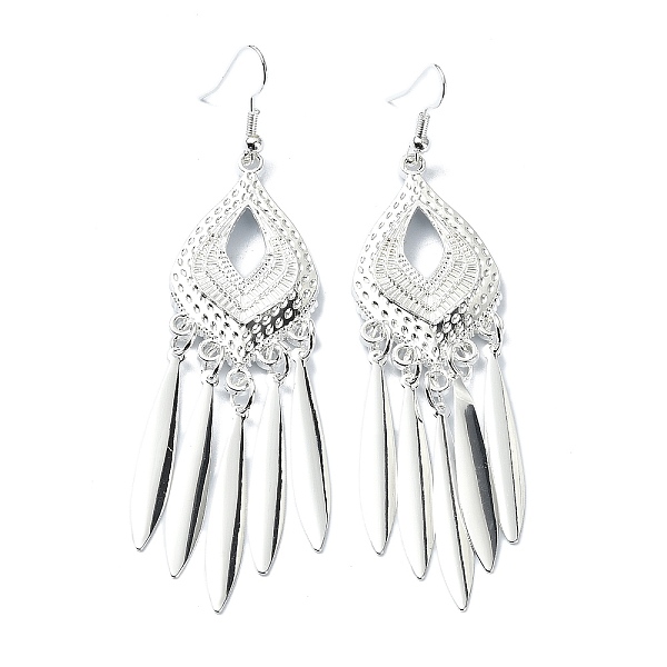 

PandaHall Silver Alloy Chandelier Earrings, Bohemia Long Drop Earrings, Teardrop, 93x23mm Alloy Teardrop