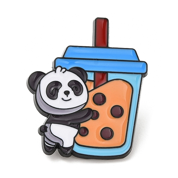 

PandaHall Panda Enamel Pins, Electrophoresis Black Plated Alloy Brooch, Drink, 31.5x26x1.5mm Alloy+Enamel Drink