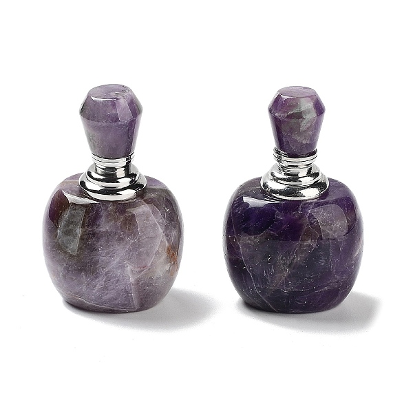 

PandaHall Natural Amethyst Dropper Bottles, with 304 Stainless Steel Findings, SPA Aromatherapy Essemtial Oil Empty Bottle, 4.05x3.2x6.5cm...