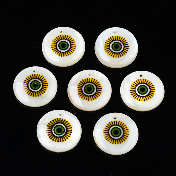 

PandaHall Printed Freshwater Shell Charms, with Enamel, Flat Round, Light Khaki, 17.5~18.5x2.5~3.5mm, Hole: 1.2mm Freshwater Shell Flat...