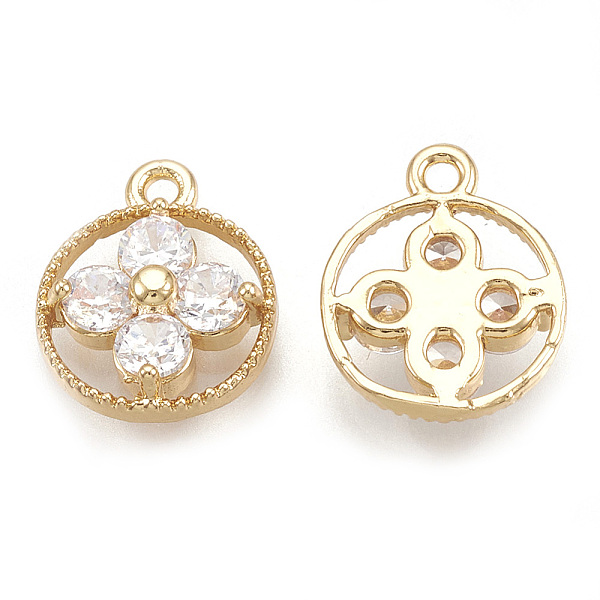 

PandaHall Brass Charms, Real 18K Gold Plated, with Cubic Zirconia, Flat Round, Clear, 12x9.5x3.5mm, Hole: 1.2mm Brass+Cubic Zirconia Flat...