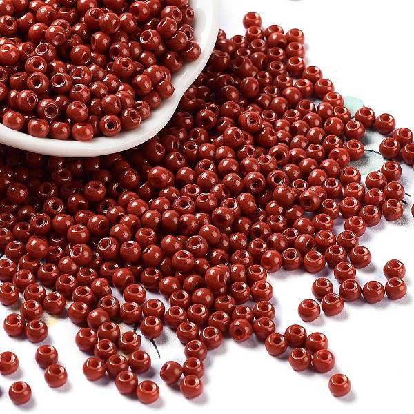 

PandaHall Baking Paint Glass Seed Beads, Round, Brown, 4x3mm, Hole: 1.2mm, about 7650pcs/pound Glass Brown