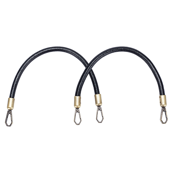 

PandaHall Cowhide Bag Handles, with Zinc Alloy Clasp, for Bag Straps Replacement Accessories, Black, 31.6x0.8cm Cowhide Black