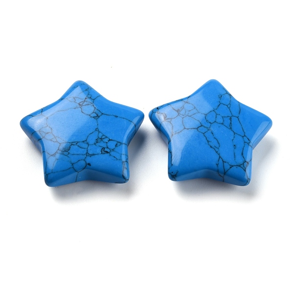 

PandaHall Synthetic Turquoise Beads, No Hole, Star, 31x30.5x8~8.5mm Synthetic Turquoise Star