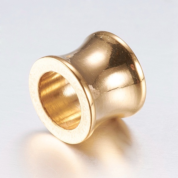 

PandaHall 304 Stainless Steel Beads, Large Hole Beads, Sandglass, Golden, 10x8mm, Hole: 7mm 304 Stainless Steel Others