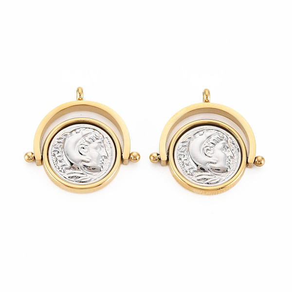 

PandaHall Ion Plating(IP) 304 Stainless Steel Pendants, Flat Round, Golden, 25x25x3.5mm, Hole: 2mm 304 Stainless Steel Flat Round