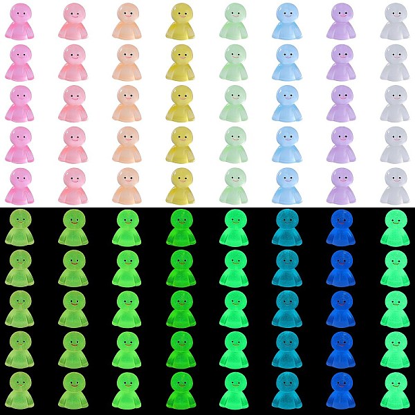 

PandaHall 80Pcs 8 Colors Luminous Resin Doll Ornaments, Glow in the Dark, Micro Landscape Display Decoration, Mixed Color..., Multicolor