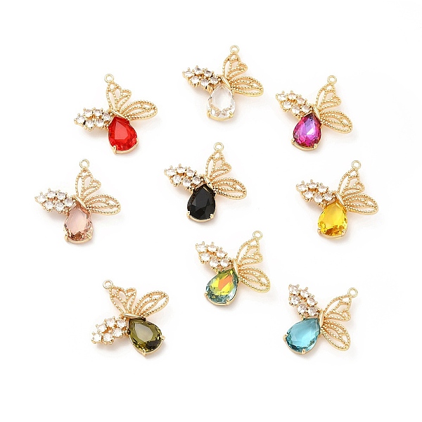 

PandaHall K9 Glass Pendants, with Light Gold Brass Finding, Butterfly Charms, Mixed Color, 30.5x30x5.5mm, Hole: 1.6mm K9 Glass Butterfly..., Multicolor