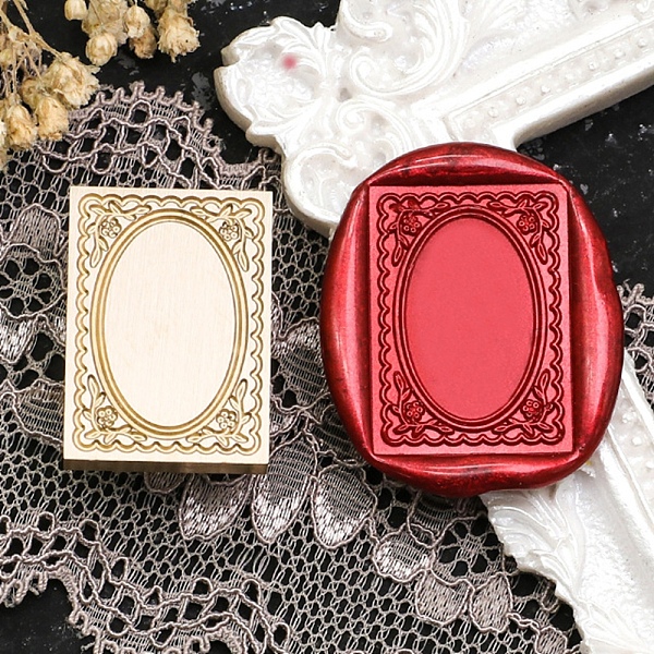 

PandaHall Rectangle Flower Frame Brass Stamp Heads, for Wax Seal Stamp, Wedding Invitations Making, Golden, 26x19x13.5mm, Inner Diameter...