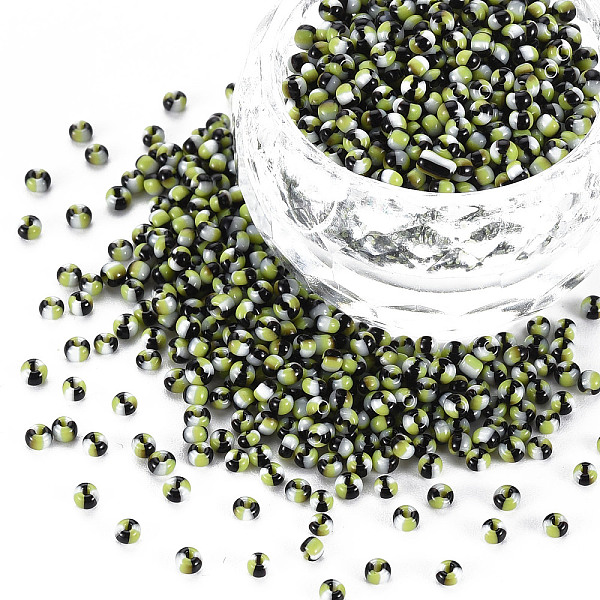 

PandaHall 12/0 Glass Seed Beads, Green Yellow, 2mm, hole: 0.8mm Glass Green