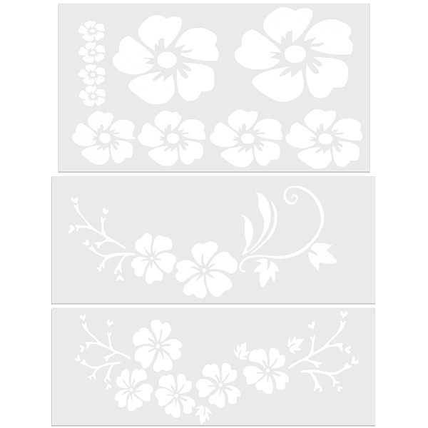

PandaHall Gorgecraft 3 Styles PET Cartoon Self Adhesive Car Stickers, Waterproof Floral Car Decorative Decals for Car Decoration, White...