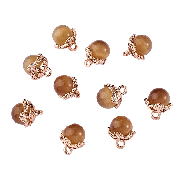 

PandaHall 10Pcs Gemstone Charm Pendant Crystal Quartz Healing Natural Stone Pendants Buckle for Jewelry Necklace Earring Making Cra, Olive...