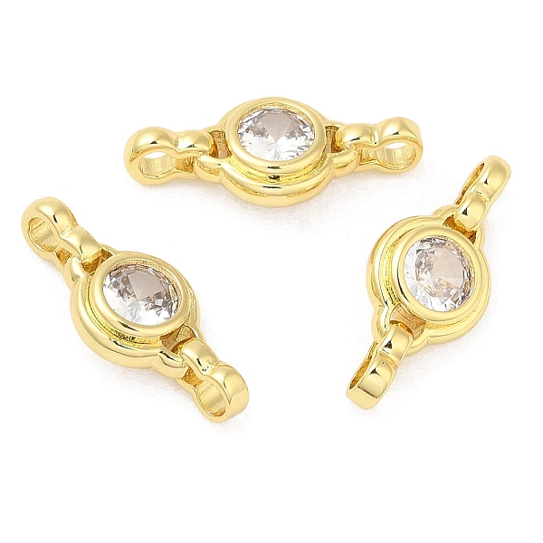 

PandaHall Rack Plating Brass Pave Clear Cubic Zirconia Connector Charms, Round Links, Long-Lasting Plated, Lead Free & Cadmium Free, Real...