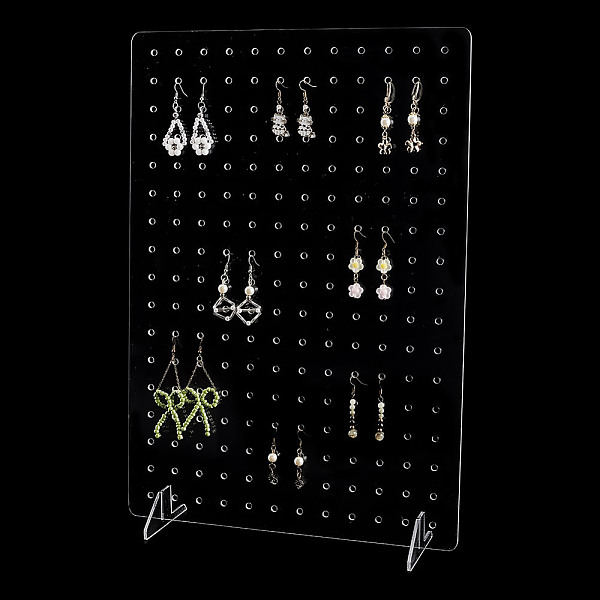 1 Pc Acrylic Ear Stud Display Holder, 144 Holes Rectangle Clear Earrings Holder Organizer Jewelry Show Rack Acrylic Earring Board for Retail Selling Photography Personal