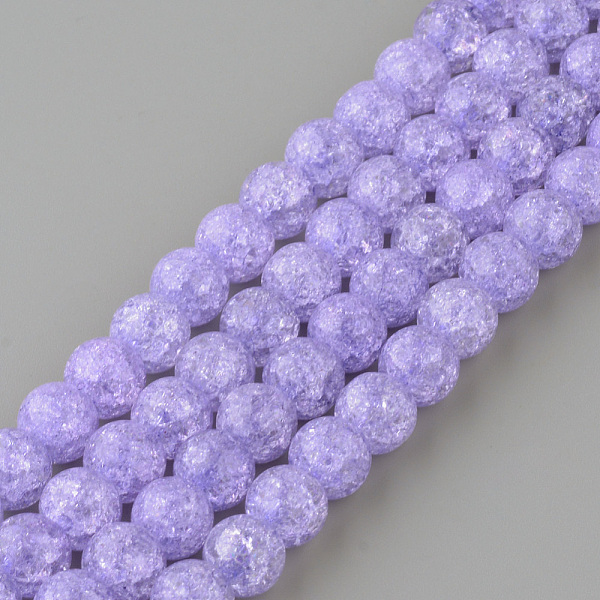 

PandaHall Synthetic Crackle Quartz Beads Strands, Round, Dyed, Lilac, 6mm, Hole: 1mm, about 66pcs/strand, 15.7 inch Crackle Quartz Round..., Purple