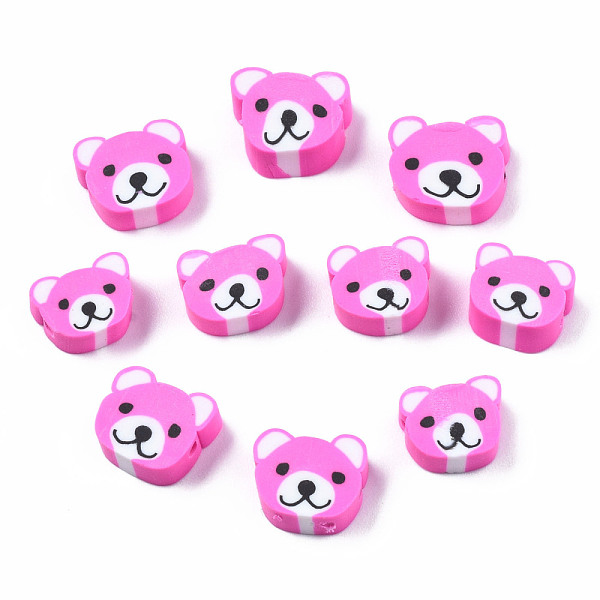 

PandaHall Handmade Polymer Clay Beads, Bear, Orchid, 8~11x9~11x4mm, Hole: 1.5mm Polymer Clay Bear Purple