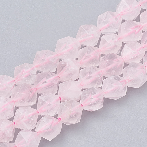

PandaHall Natural Rose Quartz Beads Strands, Star Cut Round Beads, Faceted, 10x9~10mm, Hole: 1mm, about 36~38pcs/strand, 14.2~14.6 inch Rose...
