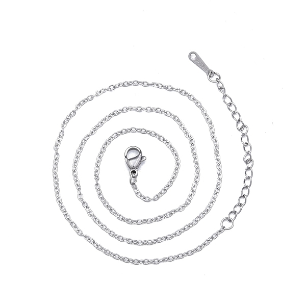 

PandaHall 304 Stainless Steel Cable Chains Necklace for Men Women, Stainless Steel Color, Wide: 1.5mm, 15.75 inch(40cm) 304 Stainless Steel