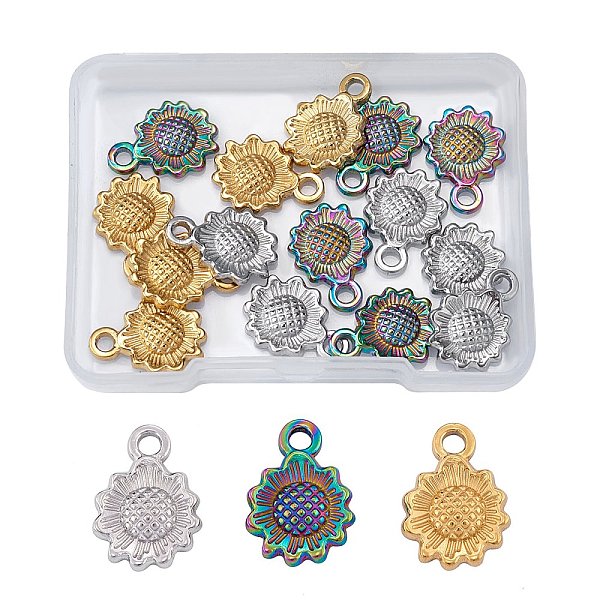 

PandaHall 15Pcs 3 Colors 304 Stainless Steel Pendants, Flower Charm, Mixed Color, 17.5x12.5x2.5mm, Hole: 2mm, 5pcs/color 304 Stainless Steel...