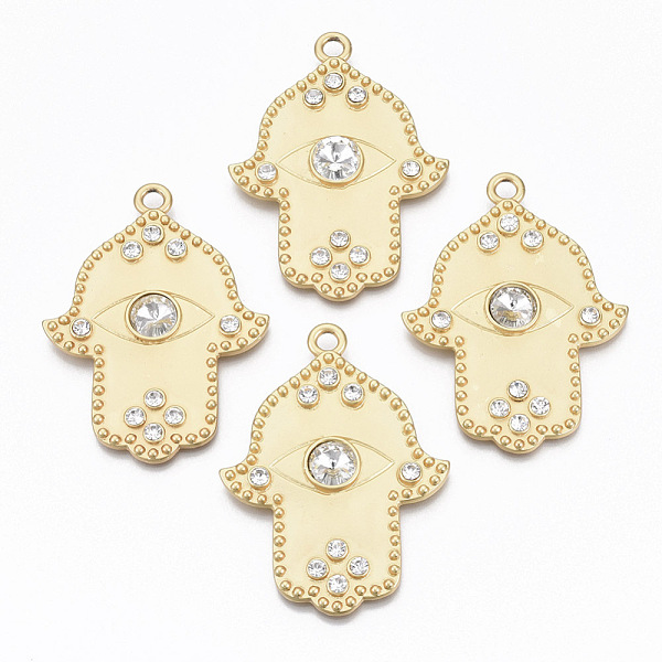 

PandaHall Alloy Big Pendants, with Crystal Rhinestone, Cadmium Free & Nickel Free & Lead Free, Real 14k Gold Plated, 66.5x49.5x7.5mm, Hole..., Clear