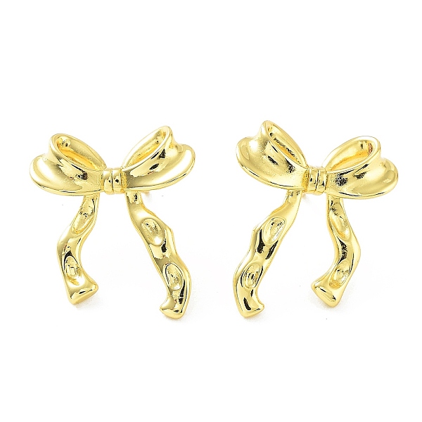 

PandaHall Bowknot Rack Plating Brass Studs Earrings for Women, Long-Lasting Plated, Lead Free & Cadmium Free, Real 18K Gold Plated...