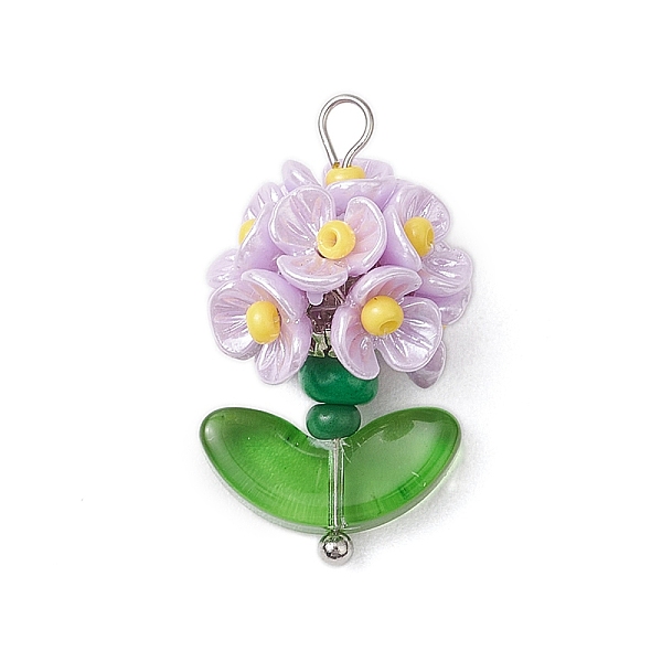 Pendentifs en forme de fleur en perles de verre
