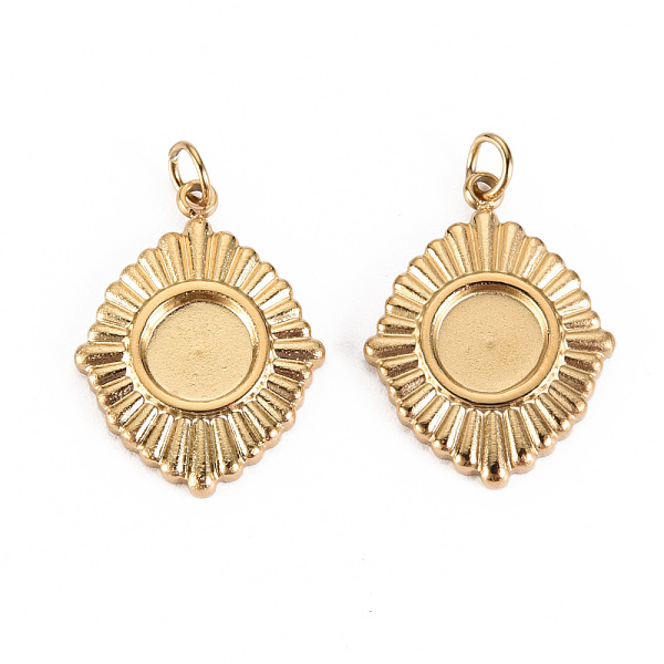 

PandaHall 304 Stainless Steel Pendant Cabochon Settings, with Jump Rings, Oval, Real 14K Gold Plated, Tray: 1/4 inch(6mm), 19x14x2mm, Jump...