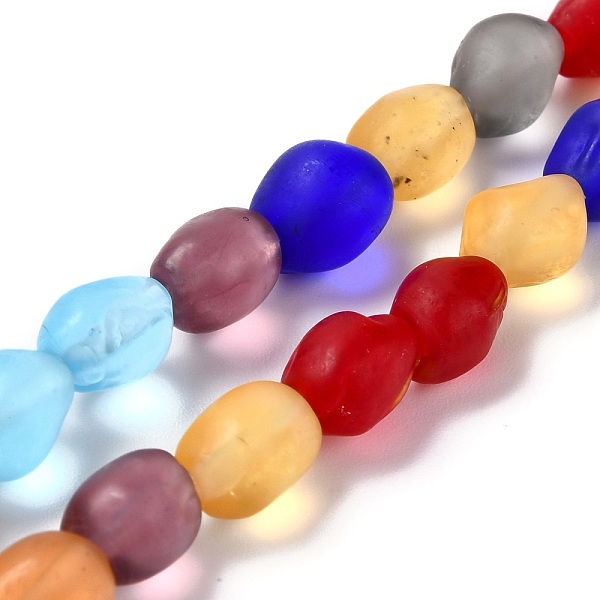 

PandaHall Handmade Lampwork Beads Strands, Frosted Nuggets, Colorful, 10x7.5~8x8mm, Hole: 1.2mm, about 40pcs/strand, 15.35 inch(39cm)...