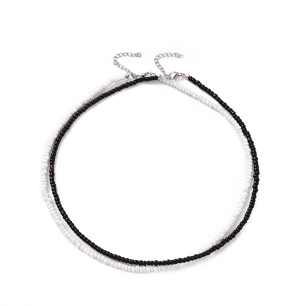 

PandaHall 2 Pcs 2 Colors Black & White Glass Seed Beaded Necklaces Set, Choker Jewelry for Women and Girls, Mixed Color, 15.94 inch(40.5cm)..., Multicolor