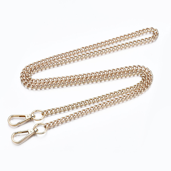 

PandaHall Bag Chains Straps, Iron Curb Link Chains, with Alloy Swivel Clasps, for Bag Replacement Accessories, Light Gold, 1200x7.5mm Iron