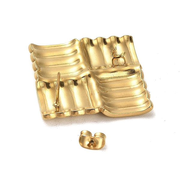

PandaHall 304 Stainless Steel Stud Earring Findings, Rhombus with Loops, Golden, 40x40.5mm 304 Stainless Steel Rhombus