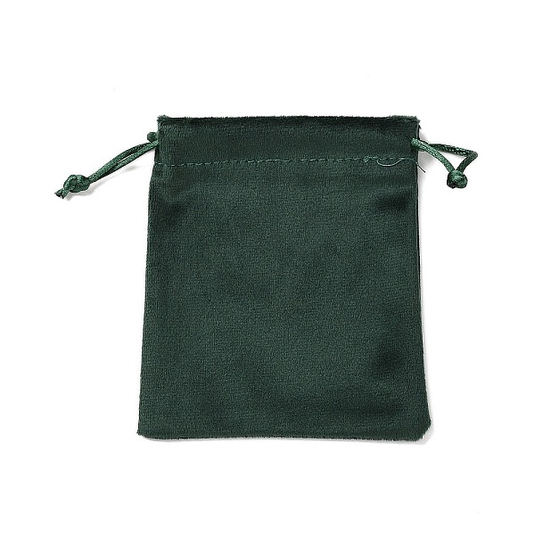 

PandaHall Velvet Jewelry Drawstring Storage Pouches, Rectangle, Dark Green, 12x10.5x0.4cm Velvet Rectangle