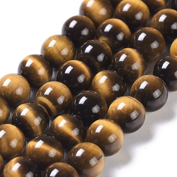 

PandaHall Natural Tiger Eye Round Bead Strands, Grade A+, 6mm, Hole: 1mm, about 61pcs/strand, 15 inch Tiger Eye Round