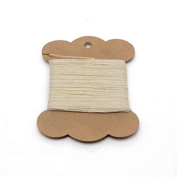 

PandaHall Wax Cord, with Craft Paper Cards, Flat, for Bracelet Making, Beige, 1mm, about 32.81 Yards(30m)/Card Waxed Polyester Cord Flat..., Yellow