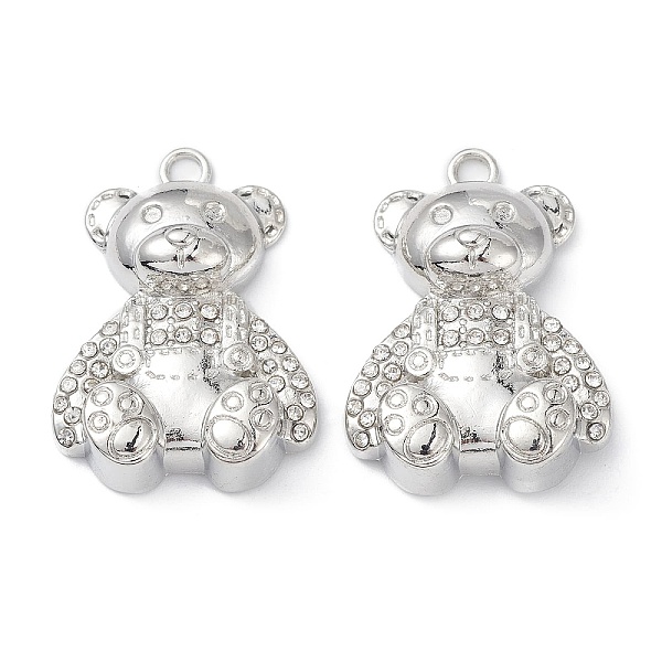 

PandaHall Alloy Rhinestone Pendants, Lead Free & Cadmium Free, Bear Charms, Platinum, 33x24x9mm, Hole: 2.5mm Alloy+Rhinestone Bear Clear