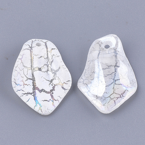 

PandaHall Acrylic Pendants, Crackle & AB Color, Petal, Creamy White, 25x17x4mm, Hole: 1.5mm Acrylic Flower