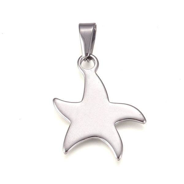 

PandaHall 304 Stainless Steel Pendants, Starfish, Stainless Steel Color, 30.5x26.5x1.5mm, Hole: 10x4.5mm 304 Stainless Steel Starfish