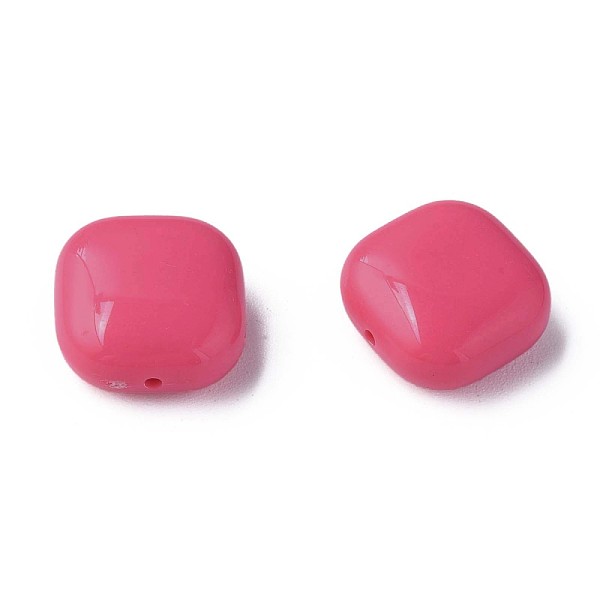 

PandaHall Opaque Acrylic Beads, Square, Deep Pink, 15x15x7.5mm, Hole: 1.2mm, about 375pcs/500g Acrylic Square