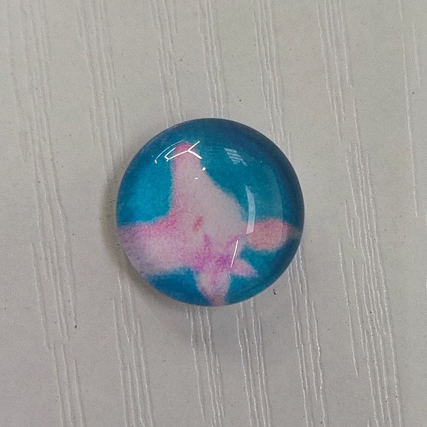 

PandaHall Glass Cabochons, Flat Round with Deer Pattern, Colorful, 12x4mm, 117pcs/bag Glass Flat Round