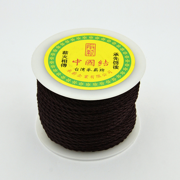 

PandaHall Round String Thread Polyester Fibre Cords, Coconut Brown, 3mm, about 30.62 yards(28m)/roll Polyester Brown