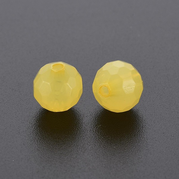 

PandaHall Transparent Acrylic Beads, Dyed, Faceted, Round, Gold, 8x7.5mm, Hole: 1.6mm, about 1810pcs/500g Acrylic Round Gold