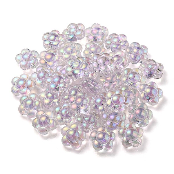 

PandaHall UV Plating Rainbow Iridescent Transparent Acrylic Beads, Two Tone, Flower, Violet, 15.5x16x9mm, Hole: 3mm Acrylic Flower Purple