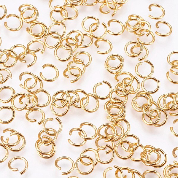 

PandaHall 304 Stainless Steel Open Jump Rings, Metal Connectors for DIY Jewelry Crafting and Keychain Accessories, Real 24K Gold Plated, 21...