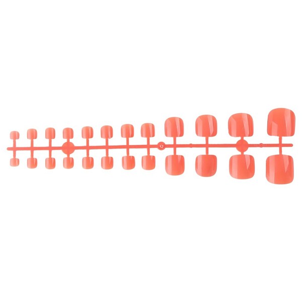 PandaHall Full Cover Fake Toenails Solid Color Plastic Feet Nails Artificial Toe Nail Tips, Practice Manicure Nail Art Tool, Orange Red...