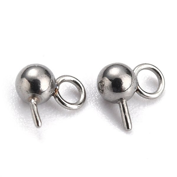 

PandaHall 304 Stainless Steel Ball Post Stud Earring Findings, with Loop and 316 Surgical Stainless Steel Pin, Stainless Steel Color...