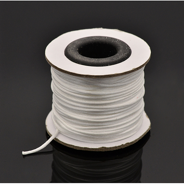 

PandaHall Macrame Rattail Chinese Knot Making Cords Round Nylon Braided String Threads, Satin Cord, White, 1mm, about 32.8 yards(30m)/roll...