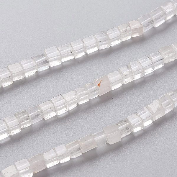 

PandaHall Natural Quartz Crystal Beads Strands, Rock Crystal Beads, Cube, 4x4x4mm, Hole: 0.7mm, about 93pcs/Strand, 15.75 inch(40cm) Quartz...