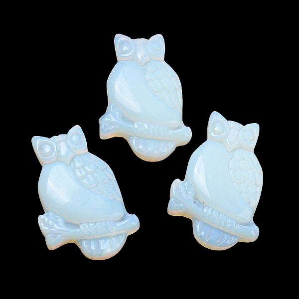 

PandaHall Opalite Pendants, Owl Charms, 44~46x29~31x7.5~10mm, Hole: 1.4mm Opalite Owl