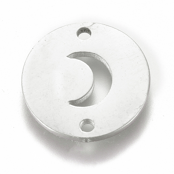 

PandaHall 304 Stainless Steel Links connectors, Flat Round with Moon, Stainless Steel Color, 12x1mm, Hole: 1.2mm 304 Stainless Steel Flat...