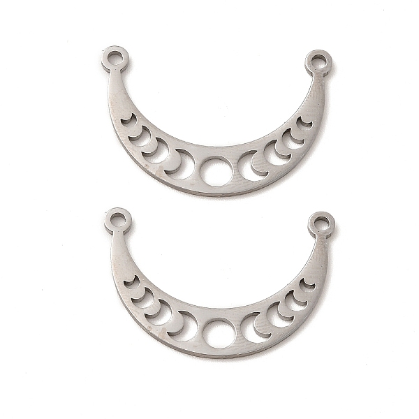 

PandaHall 304 Stainless Steel Pendants, Moon Phase Charm, Stainless Steel Color, 30x20x1.5mm, Hole: 1.8mm 304 Stainless Steel Moon